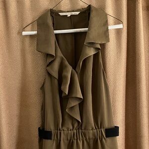 Rachel Roy Olive Green Ruffle Dress